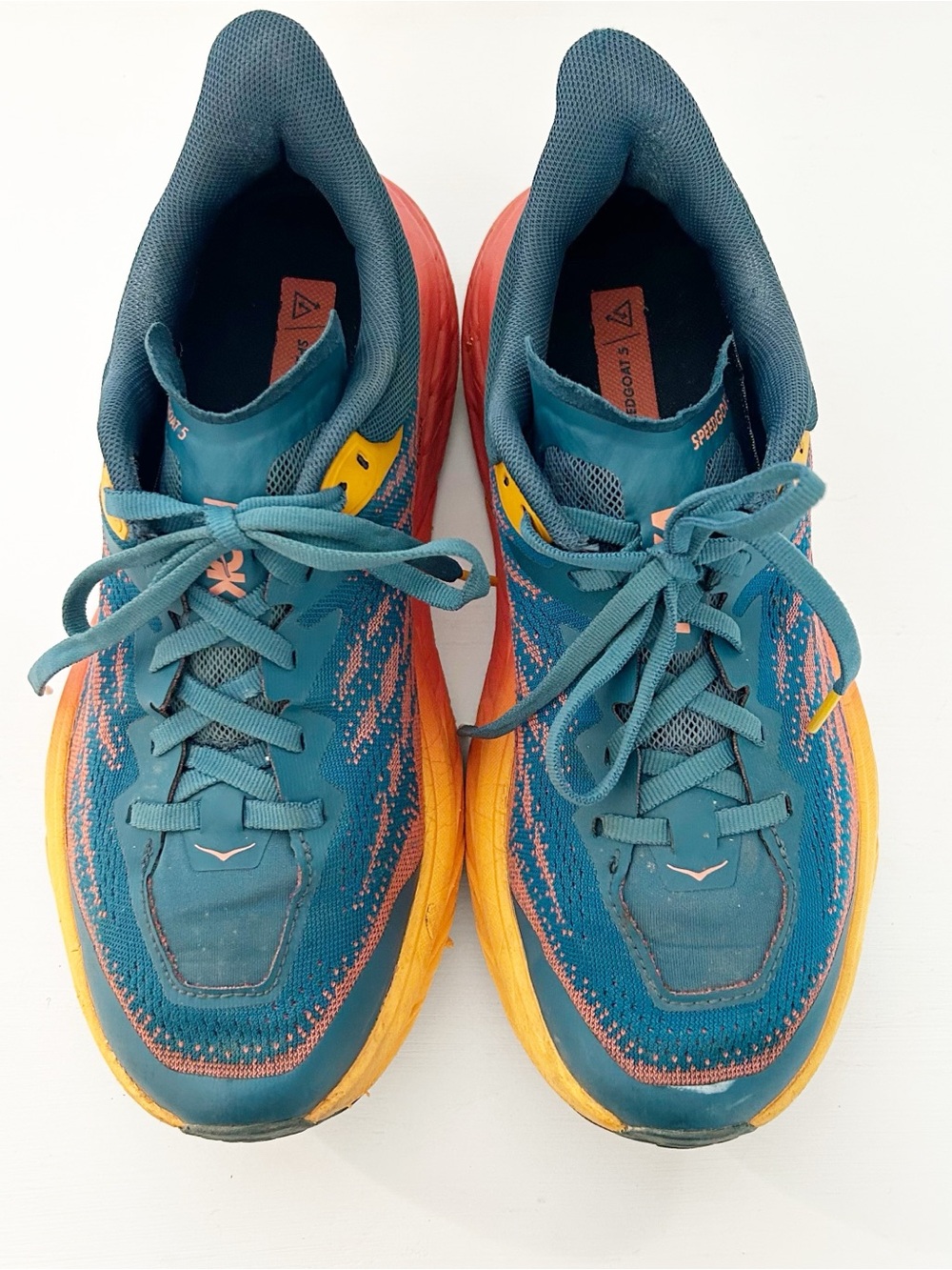 HOKA ONE ONE Speedgoat running shoes blue and coral - Picture 9 of 10